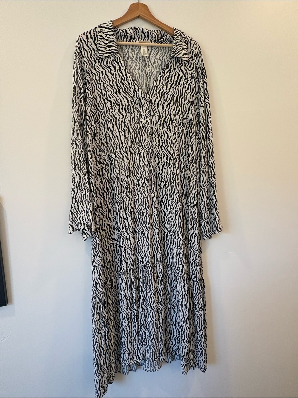 H&M Black and White Zebra-Print Maxi Dress